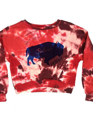 Buffalo Believe Red Tie-Dye Crop Top